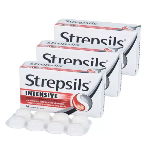 ZESTAW: 3 x Strepsils Intensive 8,75 mg, 24 tabletki