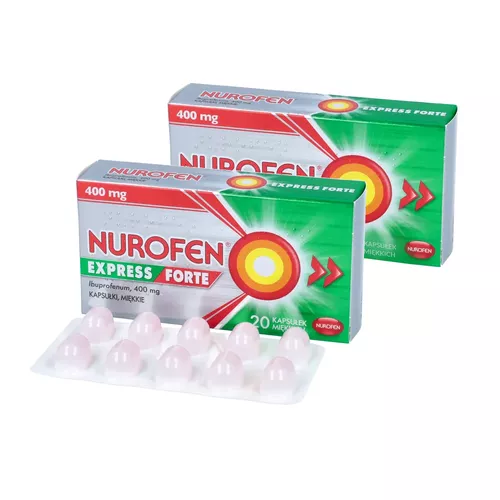 ZESTAW: 2 x Nurofen Express Forte 400 mg, 20 kapsułek miękkich