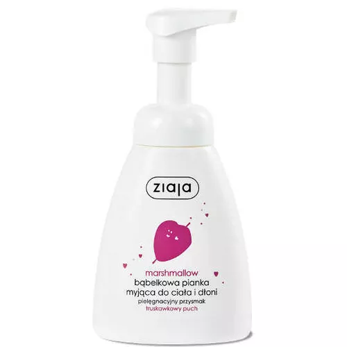 ziaja marshmallow - bąbelkowa pianka myjąca do ciała i dłoni, truskawkowy puch, 250 ml