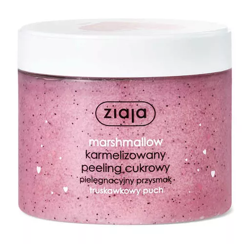 ziaja marshmallow - karmelizowany peeling cukrowy, truskawkowy puch, 300 ml