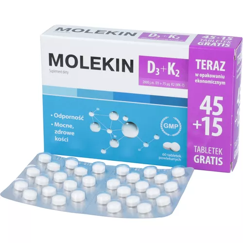 Molekin D3 + K2, 60 tabletek powlekanych