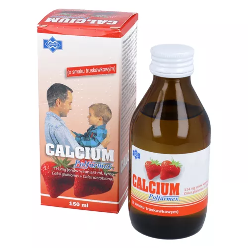 Calcium 114 mg/5 ml syrop, smak truskawkowy, 150 ml