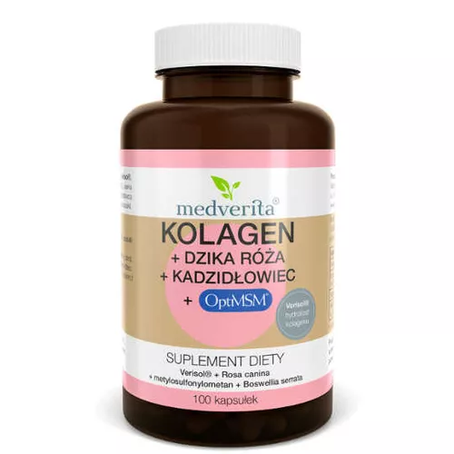 Medverita Kolagen + Dzika Róża + Kadzidłowiec + OptiMSM - kapsułki, 100 sztuk