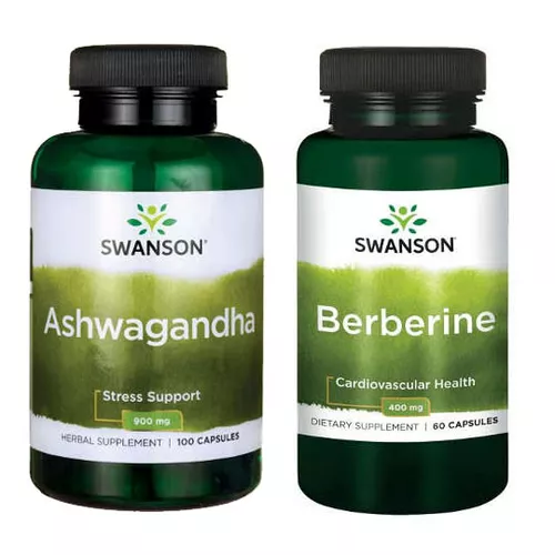 Swanson - ZESTAW Ashwagandha + Berberyna