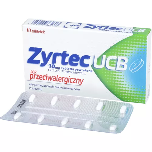 Zyrtec UCB 10 mg, 10 tabletek powlekanych