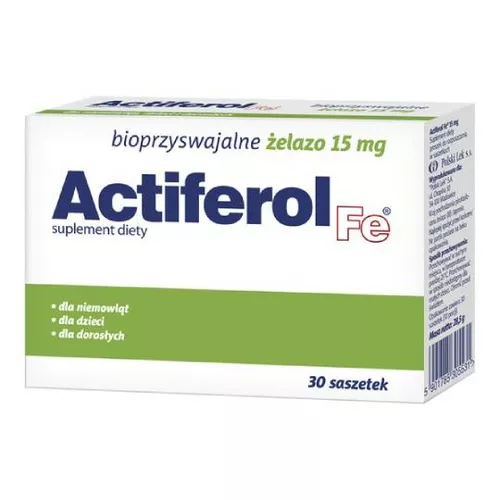 ActiFerol Fe - bioprzyswajalne żelazo 15 mg, saszetki, 30 sztuk