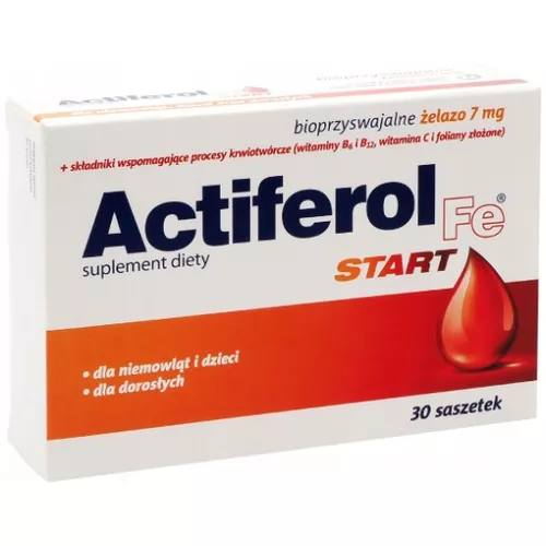 Actiferol Fe Start dla niemowląt, dzieci i dorosłych, 30 saszetek