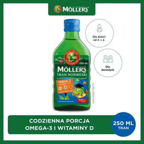 Mollers Tran Norweski, aromat owocowy, 250 ml