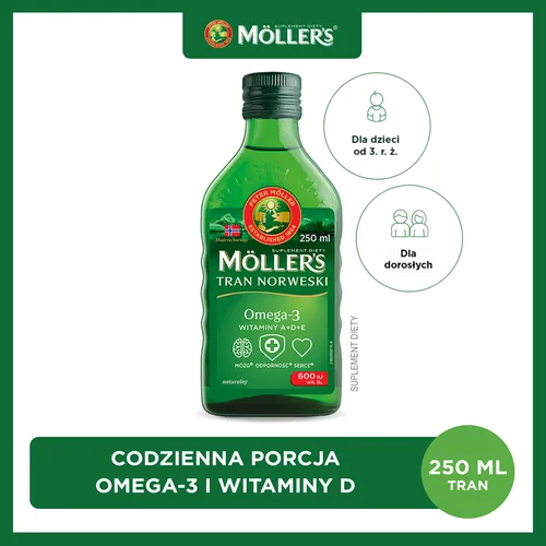 Mollers Tran Norweski, naturalny, 250 ml