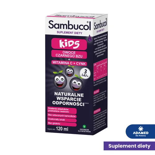 Sambucol Kids, syrop dla dzieci powyżej 3 roku życia, 120 ml
