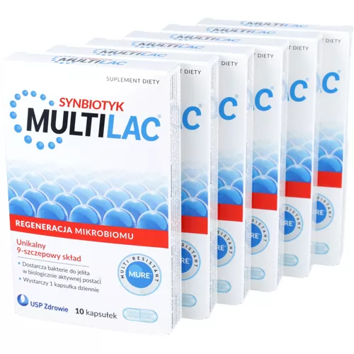 ZESTAW: 6 x Multilac Synbiotyk, 10 kapsułek