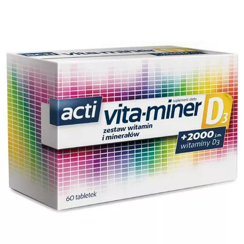 Acti Vita-Miner D3 Zestaw witamin i minerałów, 60 tabletek