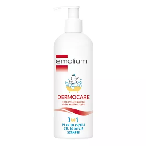 Emolium dermocare 3w1 - płyn do kąpieli, żel do mycia, szampon, 400 ml
