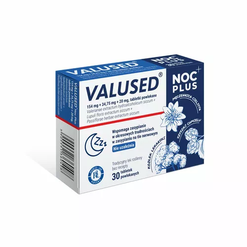 Valused Noc Plus 154 mg + 34,75 mg + 20 mg, 30 tabletek powlekanych