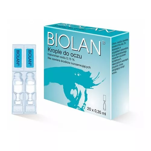 BIOLAN 0,15% - Krople do oczu, 20 x 0,35 ml