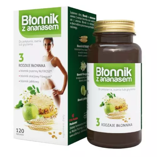 Błonnik z ananasem, 120 tabletek