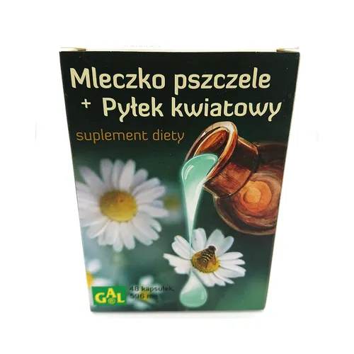 GAL - mleczko pszczele + pyłek kwiatowy, na witalność, 48 kapsułek