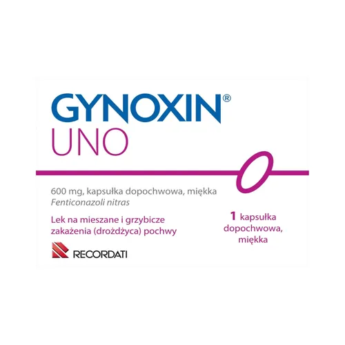 Gynoxin Uno 600 mg, 1 kapsułka dopochwowa