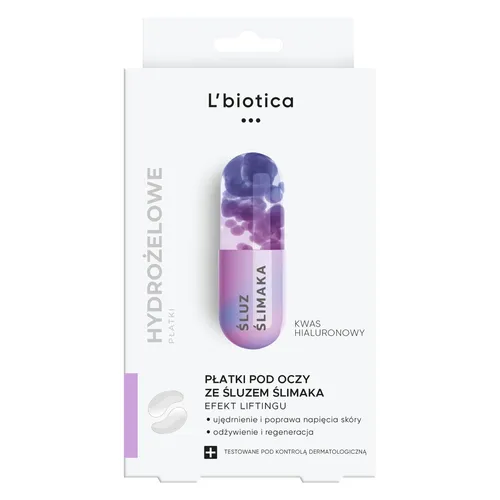 L'biotica - odmładzające płatki pod oczy ze śluzem ślimaka, 3x2 sztuki