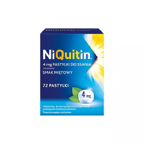 NiQuitin 4 mg, smak miętowy, 72 pastylki do ssania