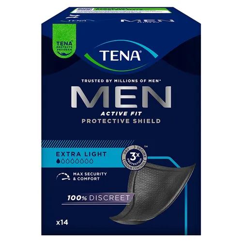 TENA Men Active Fit Extra Light - wkłady anatomiczne dla mężczyzn, 14 sztuk