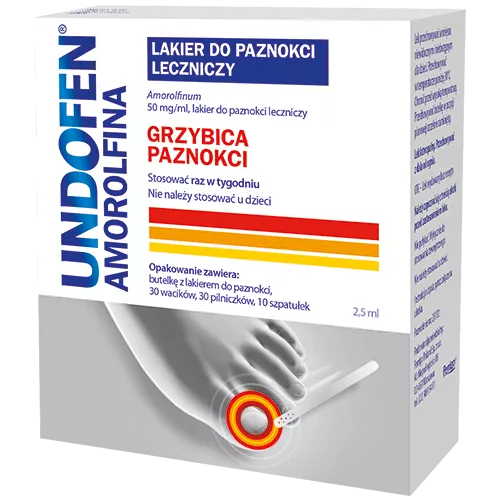 Undofen Amorolfina 50 mg/ml, leczniczy lakier do paznokci, 2,5 ml