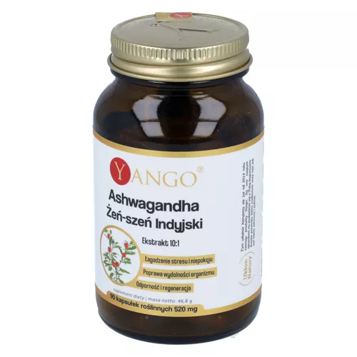 Yango Ashwagandha (Żeń-szeń Indyjski), 90 kapsułek