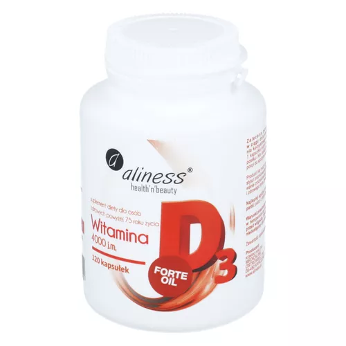 Aliness Witamina D3 Forte oil 4000 j.m., 120 kapsułek