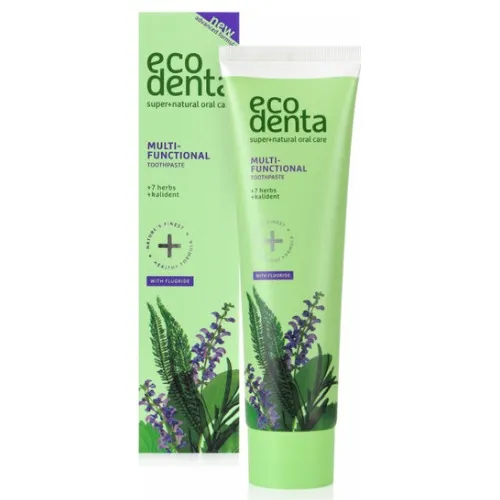 Ecodenta Multi-Functional - pasta do zębów, kompleksowa pielęgnacja z ekstraktem z 7 ziół i bioaktywnym wapniem, 100 ml
