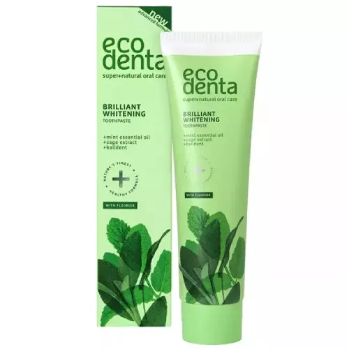 Ecodenta Brilliant Whitening - wybielająca pasta do zębów z miętą i szałwią, 100 ml