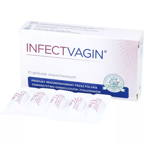 Infectvagin - globulki dopochwowe z PHMB, kwasem mlekowym, hydrolizatem kolagenu i z glikolowym ekstraktem ze skrzypu polnego, 10 sztuk