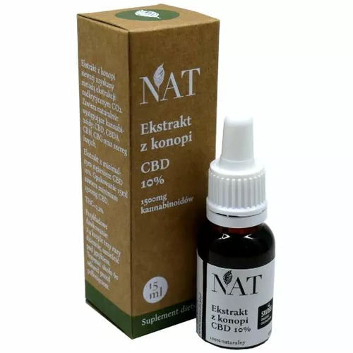NAT Olej CBD 10% - ekstrakt z konopi CBD, 15 ml