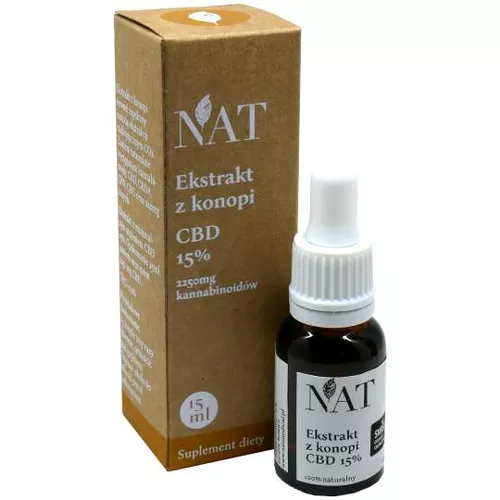 NAT Olej CBD 15% - ekstrakt z konopi CBD, 15 ml