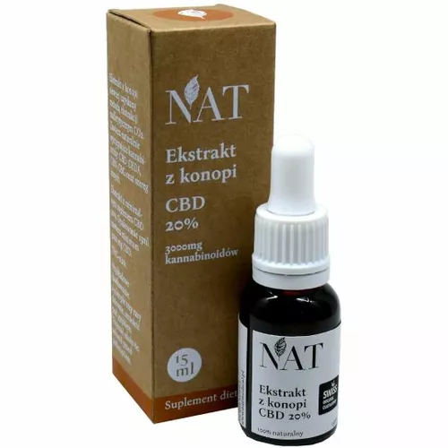 NAT Olej CBD 20% - ekstrakt z konopi CBD, 15 ml