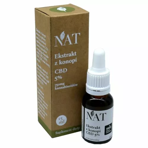 NAT Olej CBD 5% - ekstrakt z konopi CBD, 15 ml