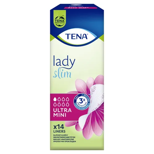TENA Lady Slim Ultra Mini - wkładki o anatomicznym kształcie, 14 sztuk