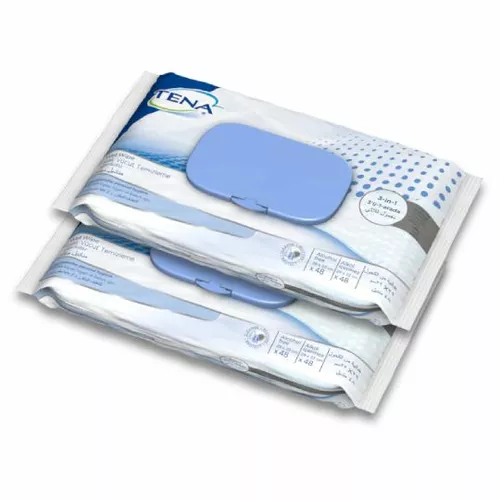 TENA Wet Wipe - wilgotne chusteczki oczyszczające duopack, (2x48), 96 sztuk