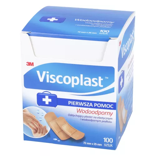 Viscoplast Wodoodporny - Plastry z mikroperforacją, 72mm x 25mm, 100 sztuk