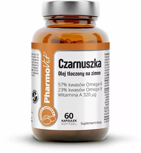 PharmoVit Czarnuszka, olej tłoczony na zimno, 60 kapsułek softgel