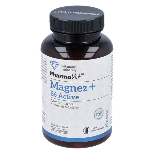 PharmoVit Magnez + B6 Active, 120 kapsułek