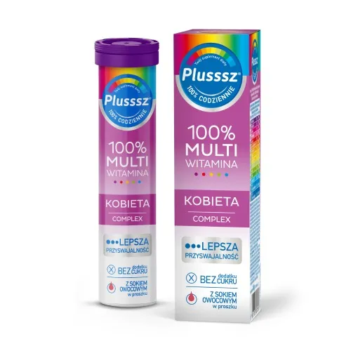 Plusssz 100% Multiwitamina Kobieta Complex, 20 tabletek musujących