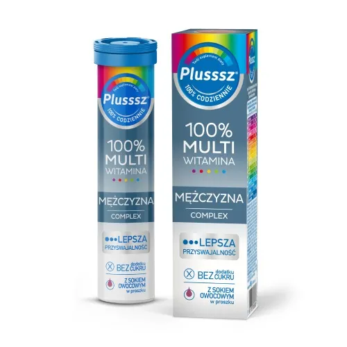 Plusssz 100% Multiwitamina Mężczyzna Complex, 20 tabletek musujących