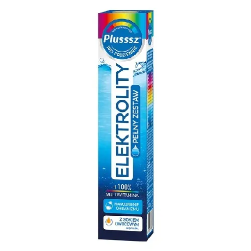 Plusssz Elektrolity + 100% Multiwitamina, 24 tabletki musujące