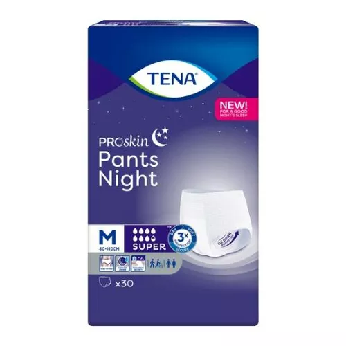 TENA Lady Pants Proskin Super Night - majtki chłonne, rozmiar M, 30 sztuk