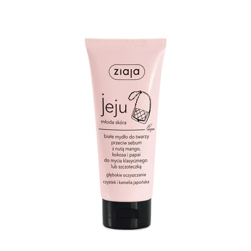 ziaja jeju - białe mydło do twarzy, 75 ml