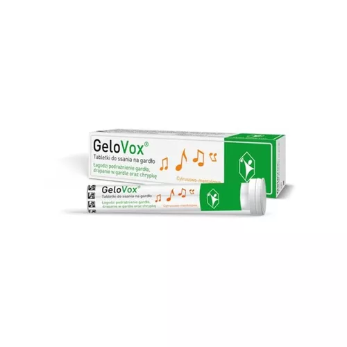 GeloVox - tabletki do ssania na gardło, cytrus-mentol, 20 tabletek