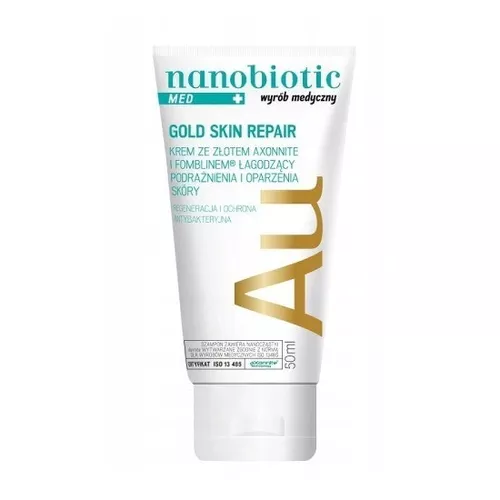 Nanobiotic - Gold Skin Repair, krem łagodzący ze złotem, 50 ml