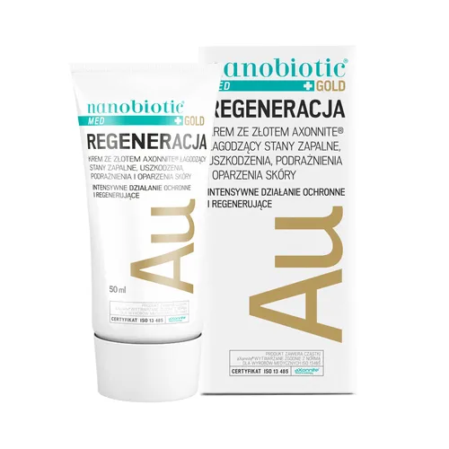 Nanobiotic - Gold Skin Repair, krem łagodzący ze złotem, 50 ml