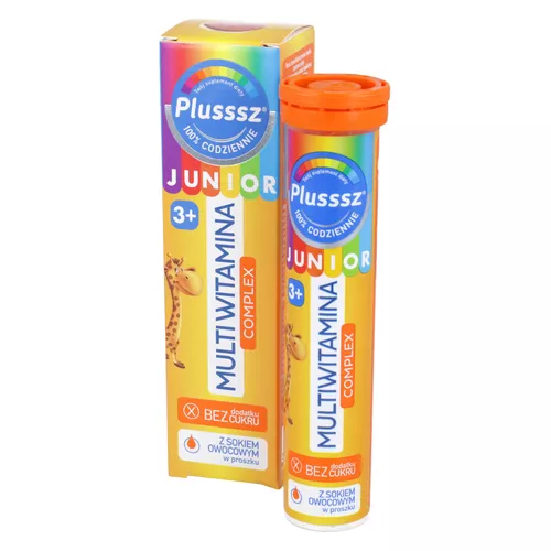 Plusssz Junior Multiwitamina Complex, od 3 roku życia, 20 tabletek musujących