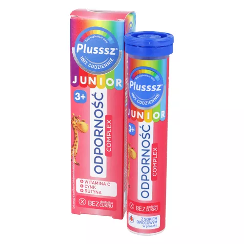 Plusssz Junior Odporność Complex, od 3 roku życia, 20 tabletek musujących